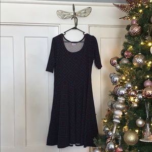 Lularoe Nicole dress stretchy 2xl black Green red